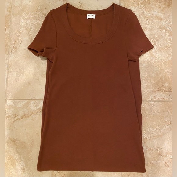 Cotton On ribbed short sleeve tee MIDI Dress in color Vintage Brown - Size M - Picture 7 of 14